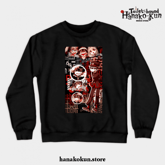 Hanako Collage Anime Crewneck Sweatshirt Black / S
