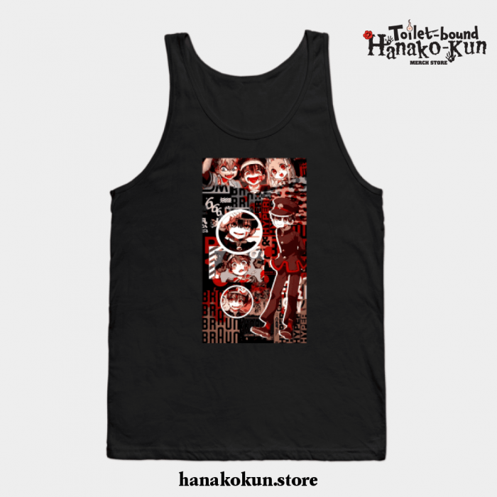 Hanako Collage Anime Tank Top Black / S