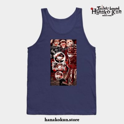 Hanako Collage Anime Tank Top Navy Blue / S