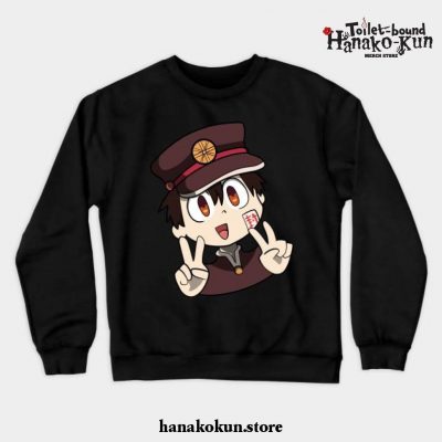 Hanako-Kun Peace Signs Crewneck Sweatshirt Black / S