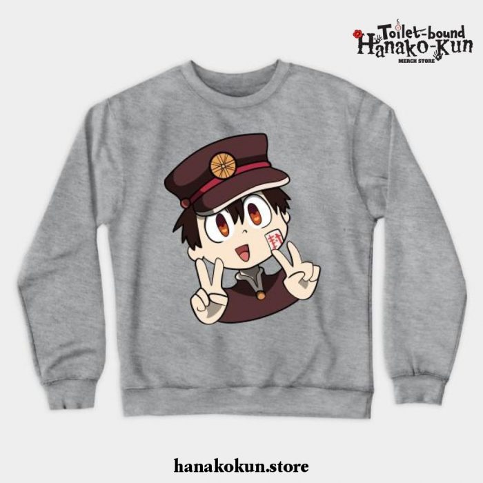 Hanako-Kun Peace Signs Crewneck Sweatshirt Gray / S