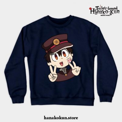 Hanako-Kun Peace Signs Crewneck Sweatshirt Navy Blue / S