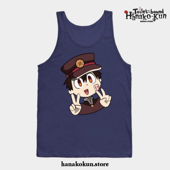 Hanako-Kun Peace Signs Tank Top Navy Blue / S